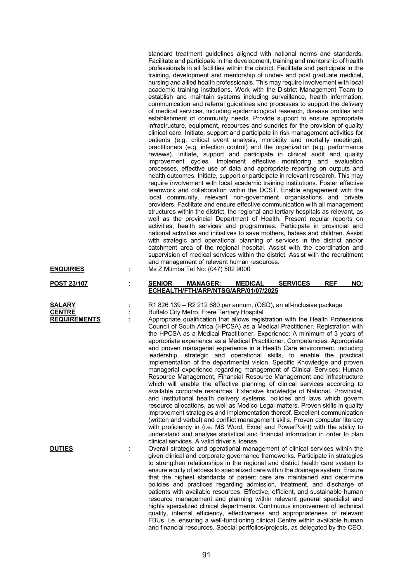 eastarn cape vacaieses dpsa circular